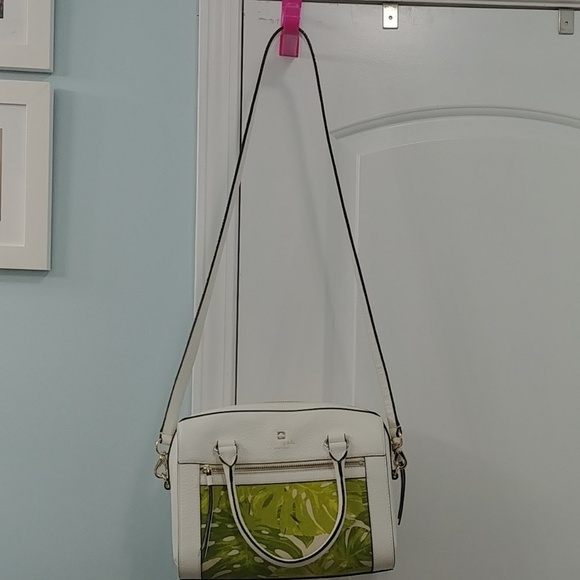 Kate Spade White and Green Satchel - Picture 3 of 12